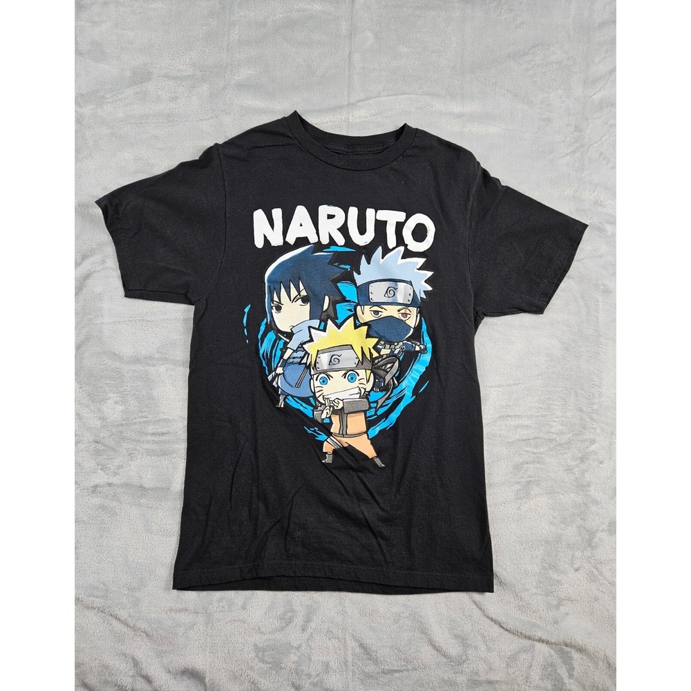 Naruto Shippuden T-Shirt Unisex Sz Small‎ Shonen Jump Anime Graphic Black Cotton